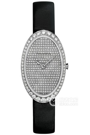 蒂芙尼18k白金⌒镶钻腕表