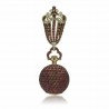蒂芙尼古董珍藏18K黄金镶嵌珐琅、水晶、 红宝石及钻石胸针表