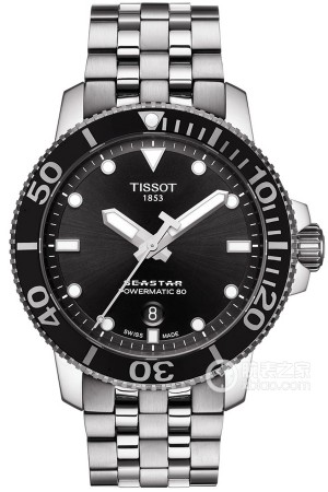 天梭運動系列潛水1000系列自動款腕表-黑盤