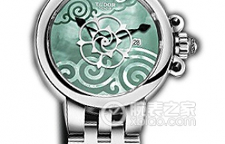 帝舵玫瑰系列35400-FS翡翠绿珍珠贝母盘织纹表带