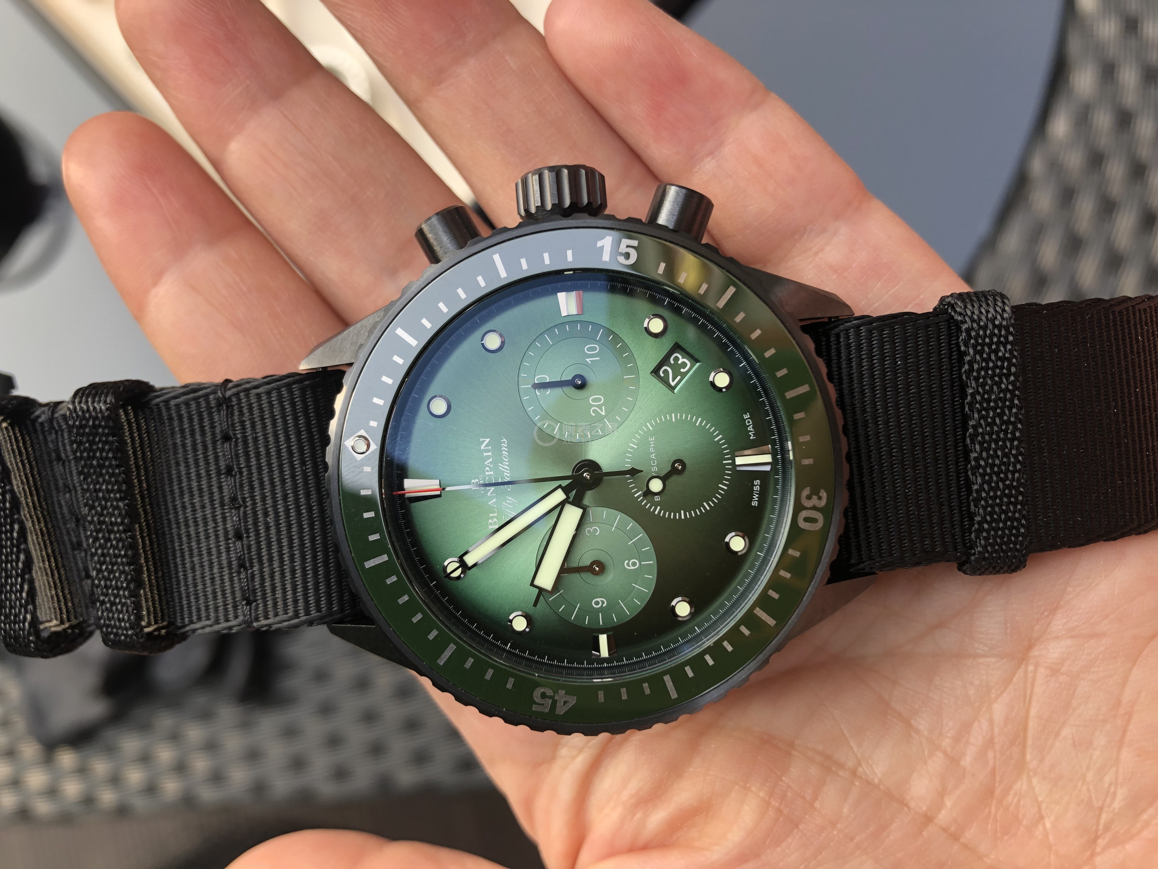 高清图|宝珀五十噚系列bathyscaphe chronographe flyback 5200-0153