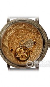 北京表 游龍戲鳳鉑金鉆手工雕刻陀飛輪腕表