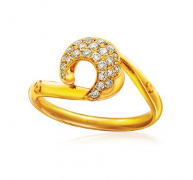 周大福雀悦系列18K金钻石戒指戒指