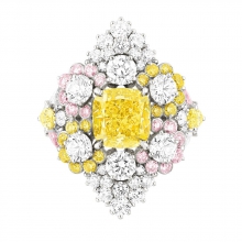 迪奥Cher Dior Etincelante系列黄色彩钻戒指