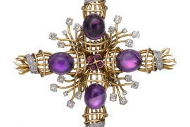 蒂芙尼史隆伯杰系列高级珠宝史隆伯杰十字造型胸针