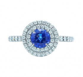 蒂芙尼TIFFANY SOLESTE蓝宝石和钻石戒指戒指