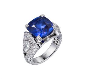 卡地亚蓝宝石钻石戒指