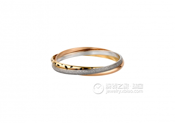 18k黄金/18k玫瑰金 颜色:金色/银色 产品详情:trinity de cartier手镯