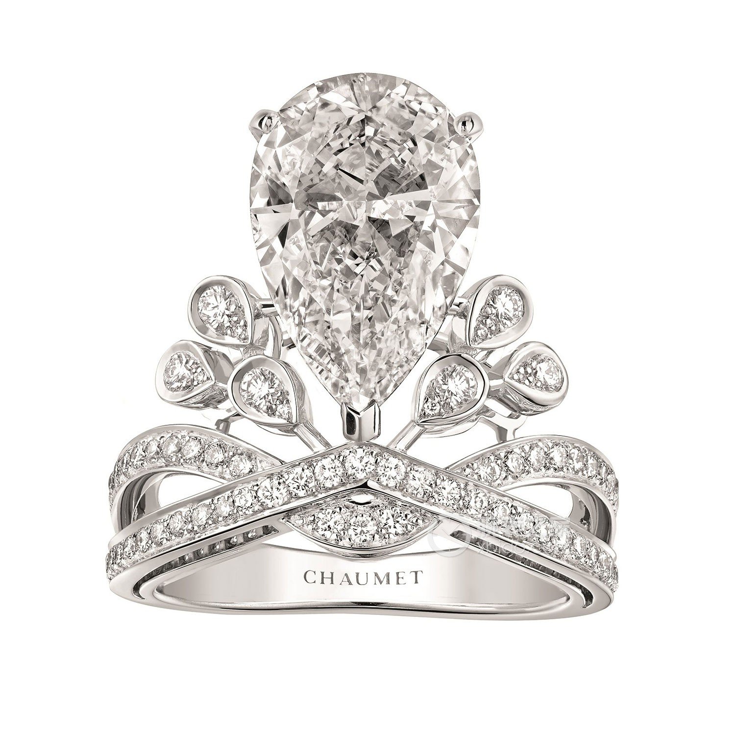 高清图|CHAUMET加冕•爱白金钻石戒指戒指图片1|腕表之家-珠宝