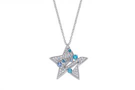 Enzo Starry Night星夜精灵系列18K白金镶托帕石坦桑石及钻石吊坠