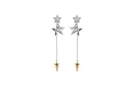 Enzo Starry Night星夜精灵系列18K黄金白金镶蓝宝石及钻石耳环