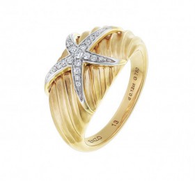 ENZO彩宝系列OCEAN 海洋系列18K黄金白金镶钻石戒指
