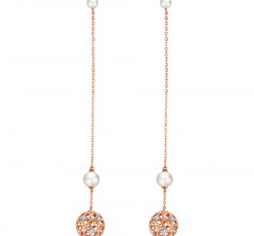 ENZO故宮宮廷文化xENZO香囊系列珍愛·香囊18K玫瑰金鑲鉆石珍珠耳飾