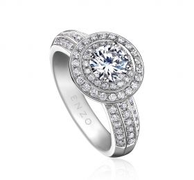 ENZO钻石系列SHOWY 炫耀系列18K白金镶钻石戒指