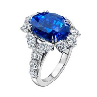 海瑞温斯顿INCREDIBLES高级珠宝系列经典风格蓝宝石钻石戒指