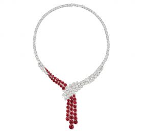 海瑞温斯顿WINSTON CLUSTER珠宝系列红宝石钻石项链