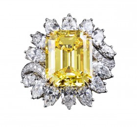 海瑞溫斯頓INCREDIBLES高級珠寶系列錦簇鑲嵌黃鉆戒指戒指