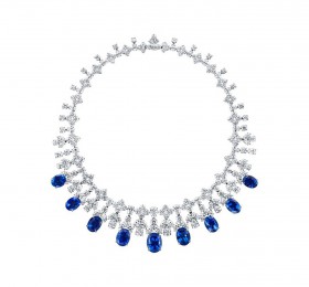海瑞温斯顿INCREDIBLES高级珠宝系列Cascading 蓝宝石钻石项链项链