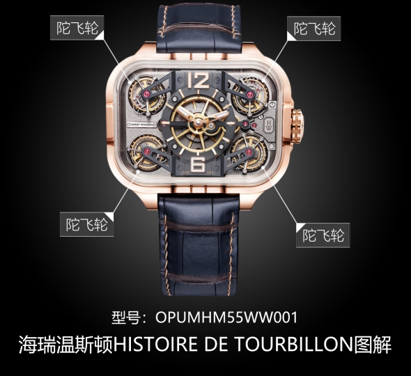 海瑞温斯顿HISTOIRE DE TOURBILLON & OPUS系列HCOMQT53RR001图解