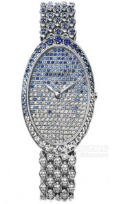 蒂芙尼 18k白金镶嵌钻石和蓝宝石