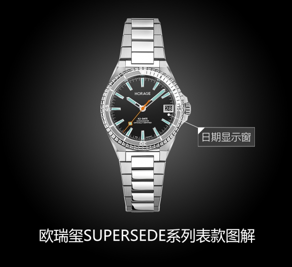 歐瑞璽SUPERSEDE系列SUPERSEDE大日歷腕表（珊瑚黑圖解