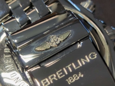 百年灵机械计时系列精钢表壳-铑金属表盘-Pilot飞行员精钢表链
