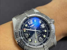 百年灵超级海洋系列精钢表壳-蓝色表盘-专业型精钢表链