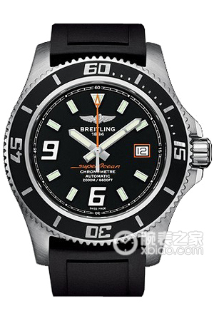 百年灵超级海洋A1739102/BA80(深海橙秒针-黑色表盘-Ocean Racer海洋竞赛橡胶表带)