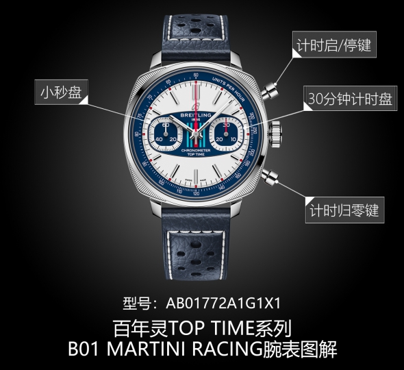 百年灵TOP TIME系列AB01772A1G1X1图解