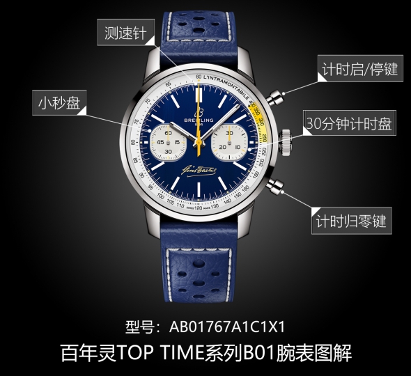 百年灵TOP TIME系列AB01767A1C1X1图解