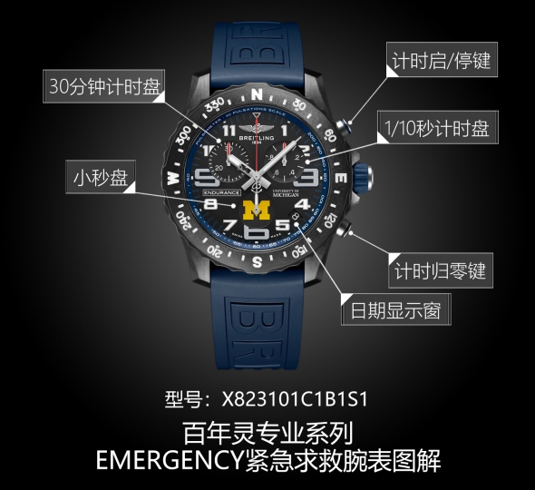 百年灵专业系列X823101C1B1S1图解