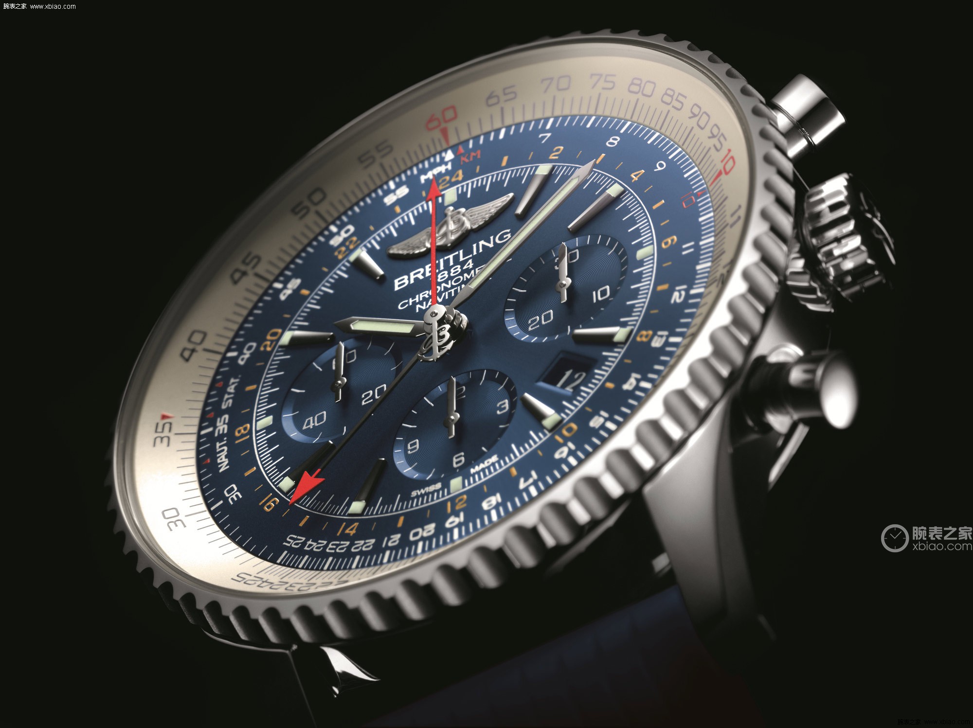 百年灵航空计时1系列NAVITIMER GMT Aurora Blue