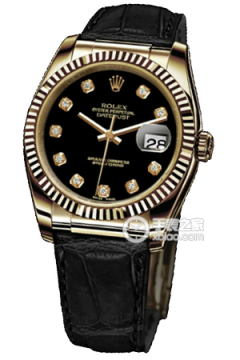 Rolex Datejust 36 Black Dial Solid Gold Watch 116238-0074