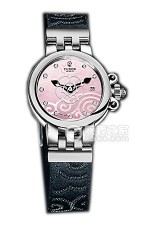 帝舵玫瑰系列35100-FS粉红色珍珠贝母盘镶钻织纹表带
