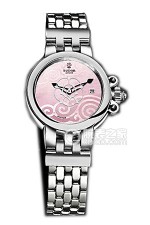 帝舵玫瑰系列35100-65710粉红色珍珠贝母盘不锈钢表带