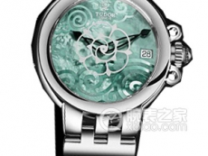 帝舵玫瑰系列35700-FS翡翠绿色珍珠贝母盘织纹表带