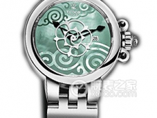 帝舵玫瑰系列35400-FS翡翠绿珍珠贝母盘织纹表带