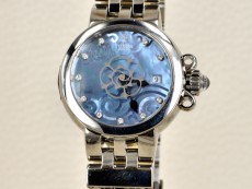 帝舵玫瑰系列35100-65710天蓝色珍珠贝母盘镶钻不锈钢表带
