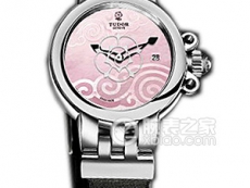 帝舵玫瑰系列35100-Black satin粉红色珍珠贝母盘缎质表带