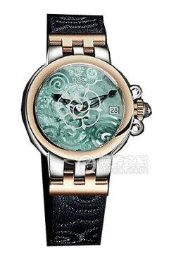 帝舵玫瑰系列35701-FS翡翠绿珍珠贝母盘织纹表带