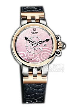 帝舵玫瑰35401-FS粉红色珍珠贝母盘织纹表带