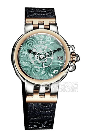 帝舵玫瑰系列35701-FS翡翠綠珍珠貝母盤織紋表帶