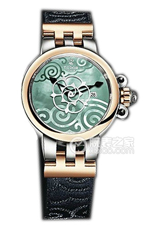 帝舵玫瑰系列35401-FS翡翠綠珍珠貝母盤織紋表帶