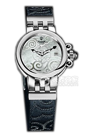 帝舵玫瑰系列35100-FS白色珍珠貝母盤織紋表帶