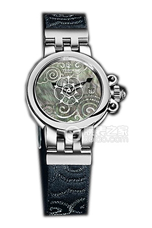 帝舵玫瑰系列35100-FS黑色珍珠貝母盤織紋表帶