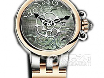 帝舵玫瑰系列35401-FS黑色珍珠贝母盘织纹表带
