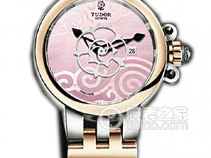 帝舵玫瑰系列35401-FS粉红色珍珠贝母盘织纹表带