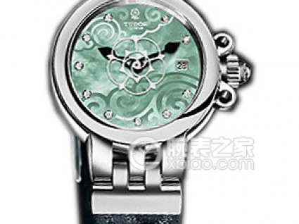 帝舵玫瑰系列35100-FS翡翠绿珍珠贝母盘镶钻织纹表带