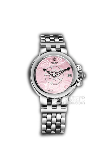 帝舵玫瑰系列35700-65770粉红色珍珠贝母盘不锈钢表带