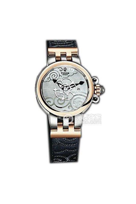 帝舵玫瑰系列35401-FS白色珍珠贝母盘织纹表带